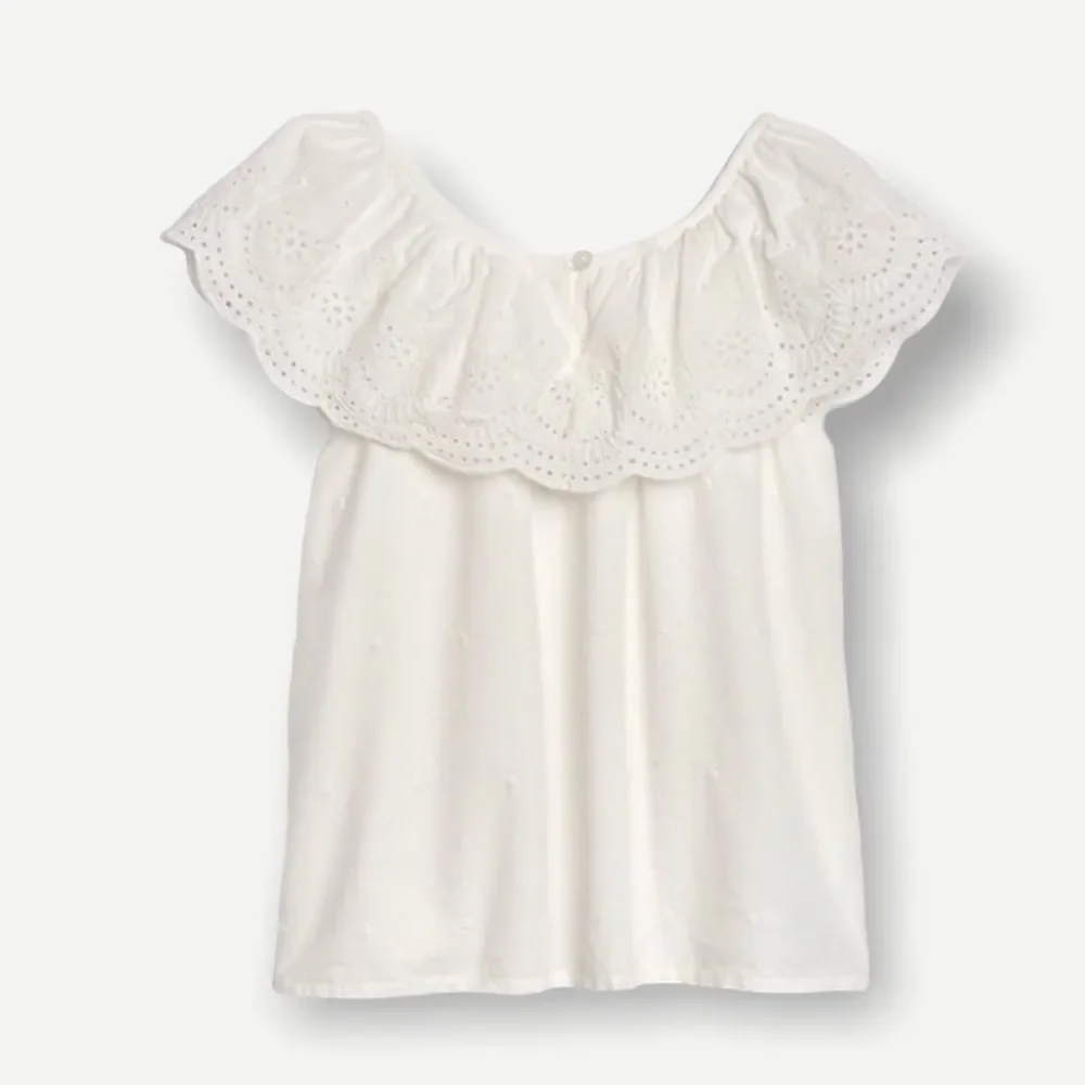 GAP Kids | Ivory | EYELET RUFFLE TOP